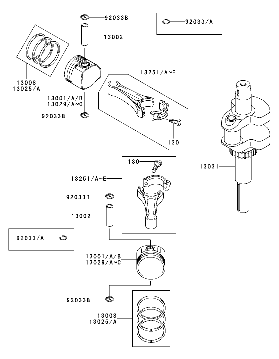 PistonCrankshaft Assembly Kawasaki FH500V ES10