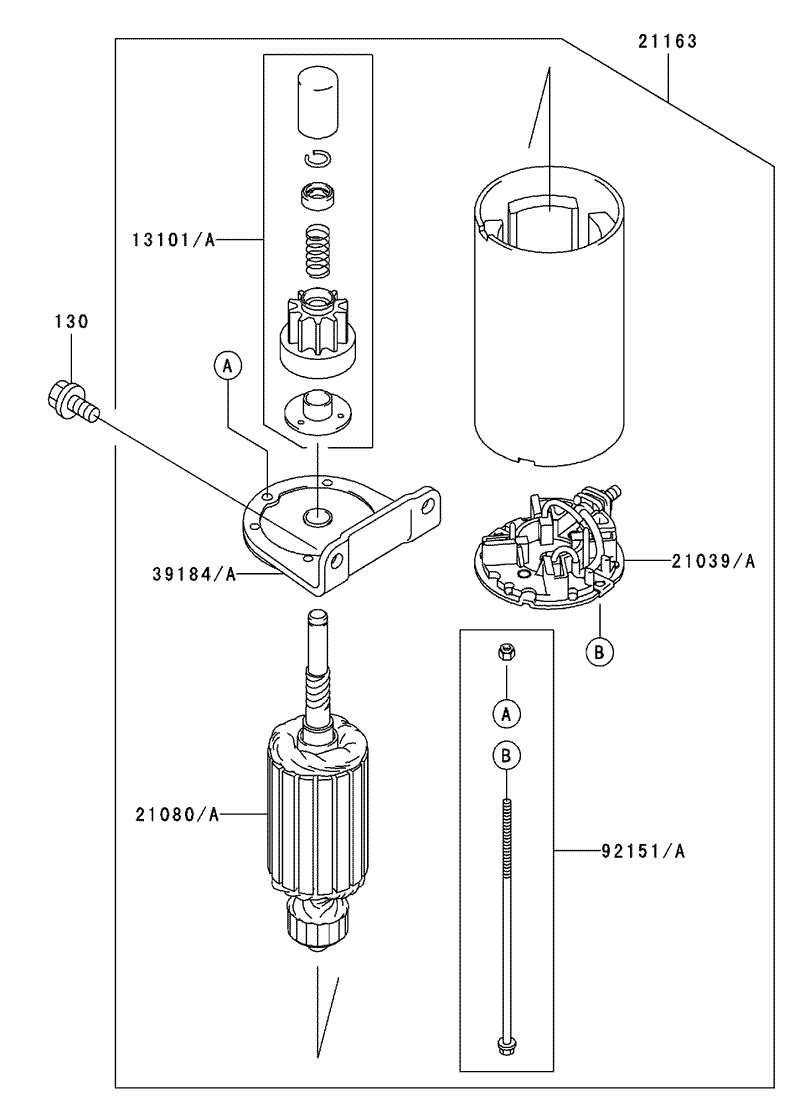 Starter Assembly Kawasaki FH500V ES10