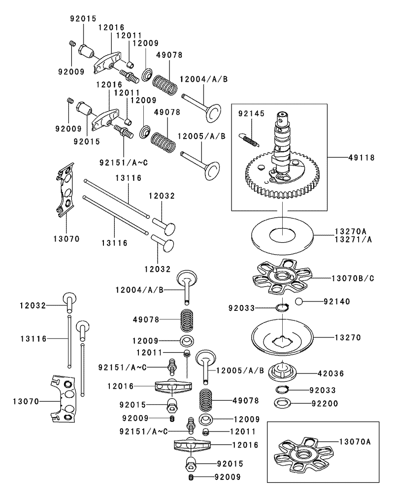 ValveCamshaft Assembly Kawasaki FH500V ES10
