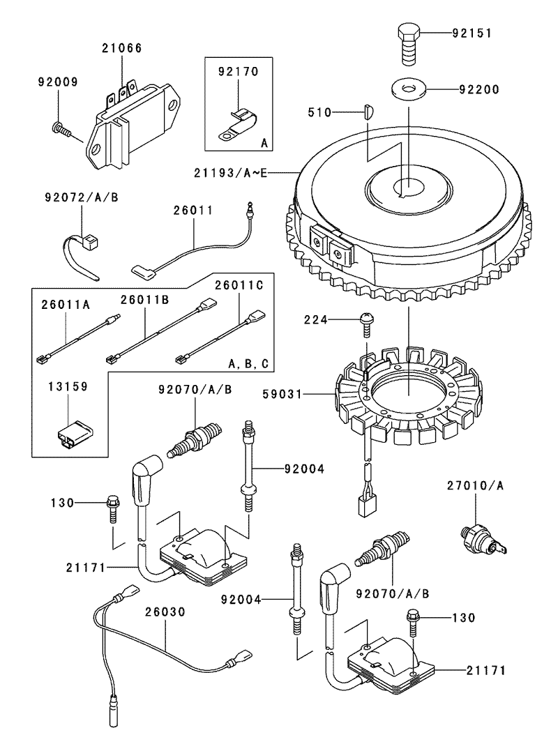 Electric Equipment Assembly Kawasaki FH500V ES10