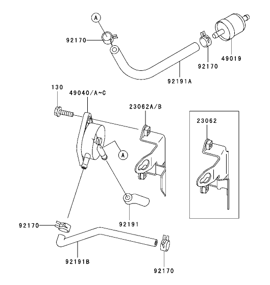 Fuel TankFuel Valve Assembly Kawasaki FH500V ES10