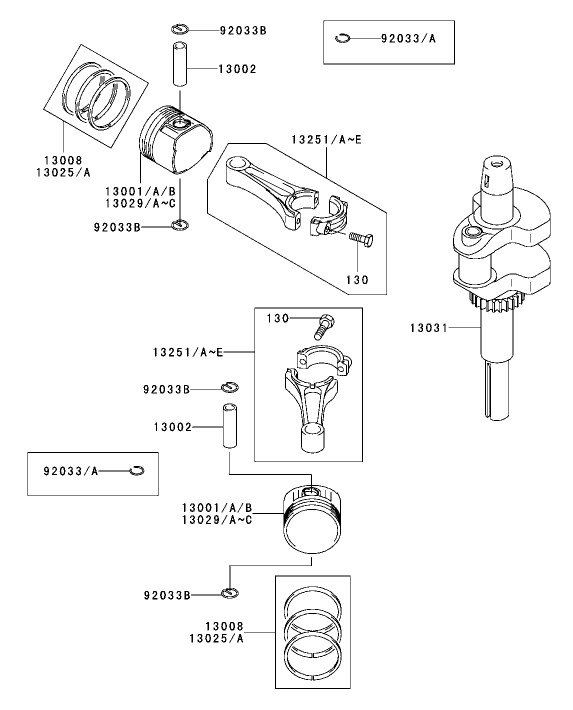PistonCrankshaft Assembly Kawasaki FH500V ES10