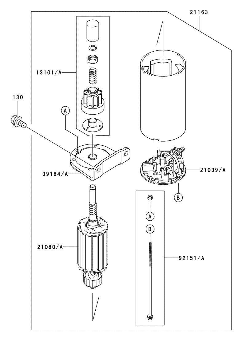 Starter Assembly Kawasaki FH500V ES10