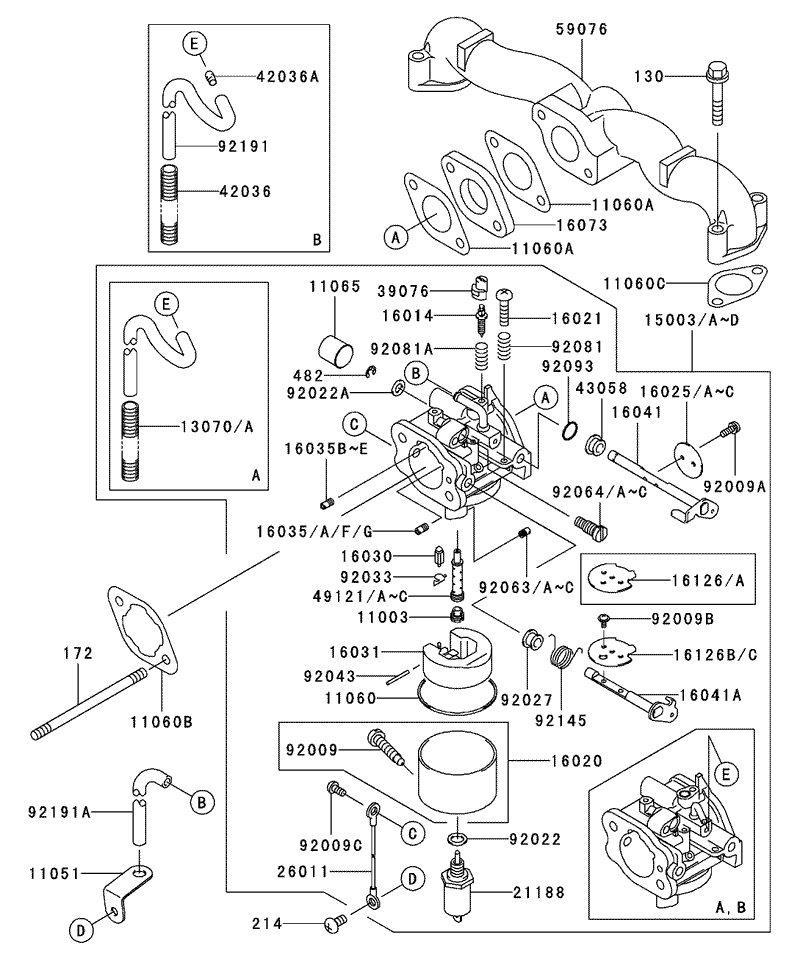 Carburetor Assembly Kawasaki FH500V ES10