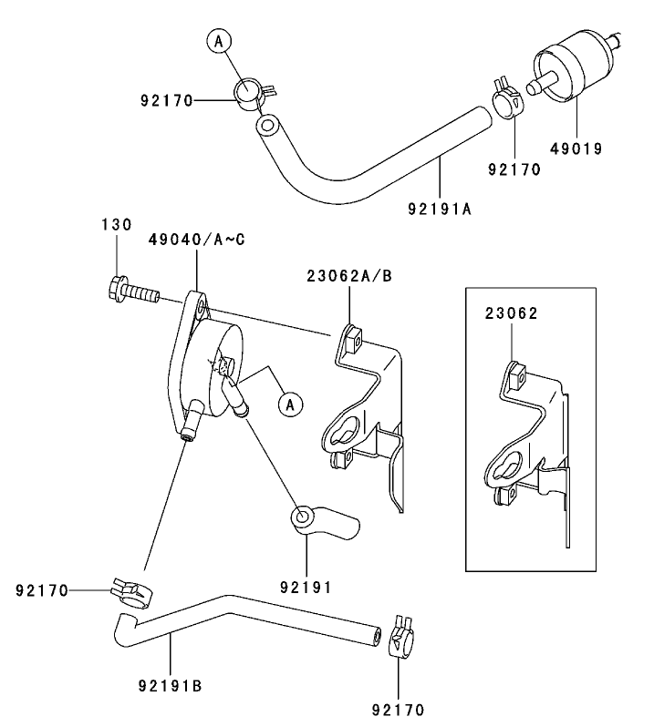 Fuel TankFuel Valve Assembly Kawasaki FH500V ES10
