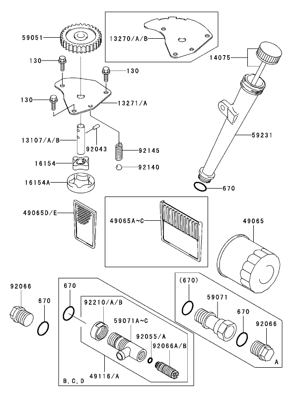 Lubrication Equipment Assembly Kawasaki FH500V ES10