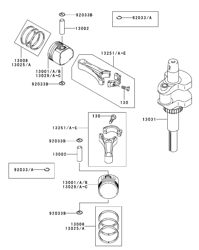 PistonCrankshaft Assembly Kawasaki FH500V ES10