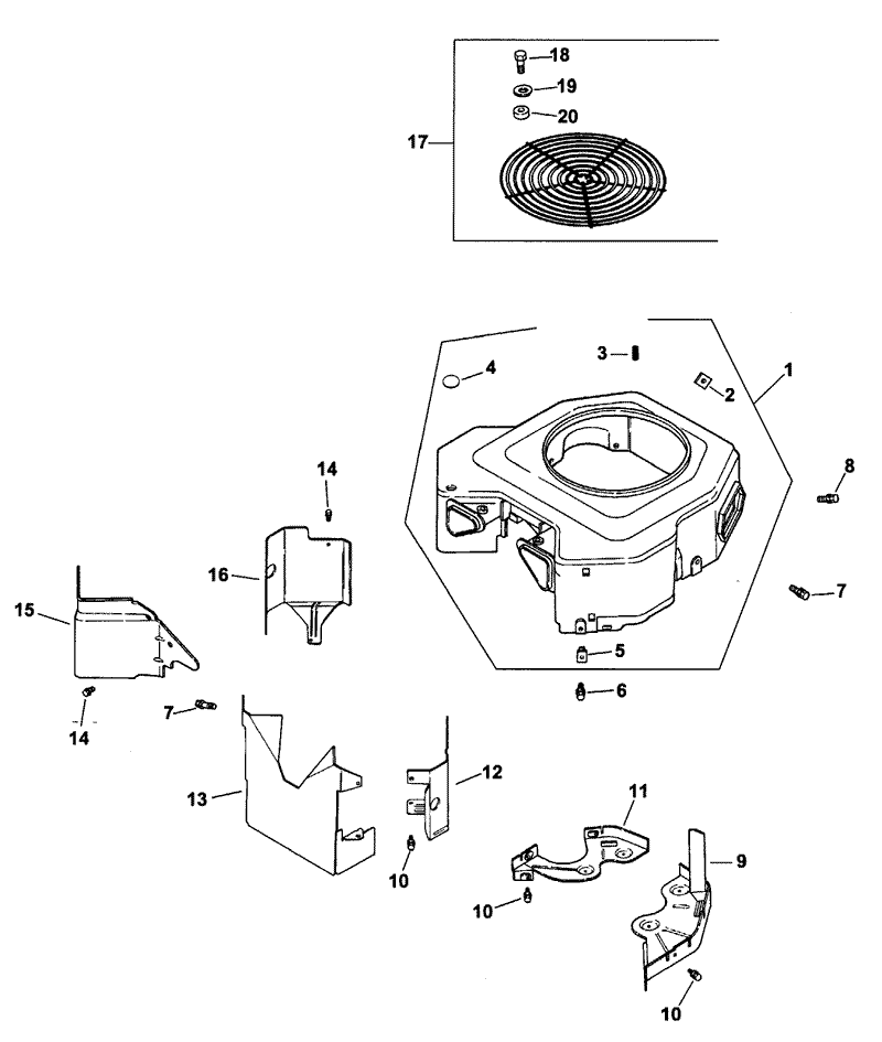 BLOWER HOUSING and BAFFLES ASSEMBLY