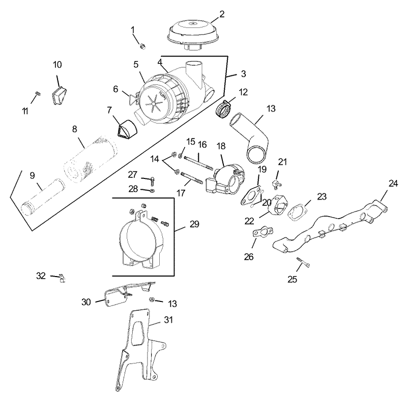 Air IntakeFiltration Assembly Kohler CV20S PRO 65593