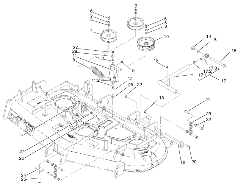 Idler Pulleylift Strut Chains Assembly