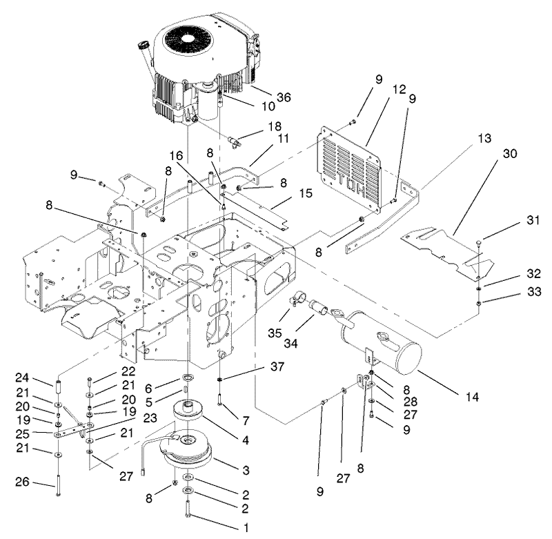 Engine and Clutch Assembly