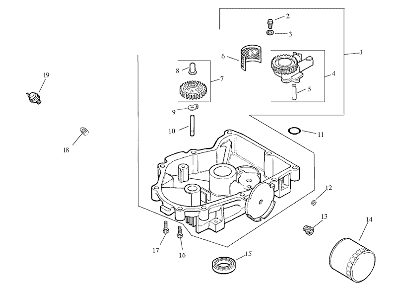 Group 3 Oil PanLubrication Assembly Kohler CV20S PS65585