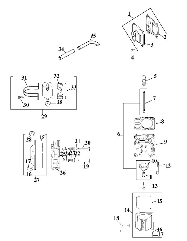 Group 4 HeadValveBreather Assembly Kohler CV20S PS65585