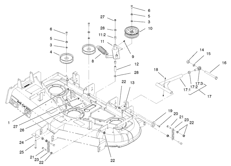 Idler PulleyLift Strut and Chain Assembly