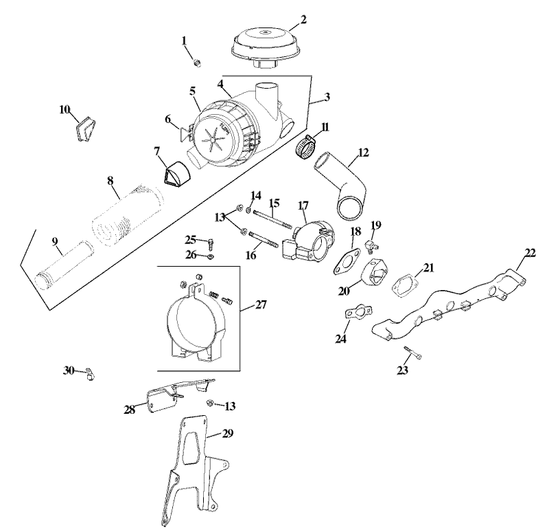 Group 10 Air IntakeFiltration Assembly Kohler CV20S PS65585