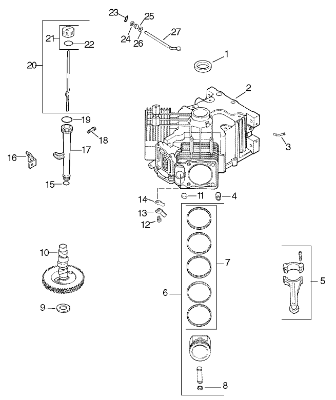Group 2 Crankcase Assembly Kohler CV20S PS65585