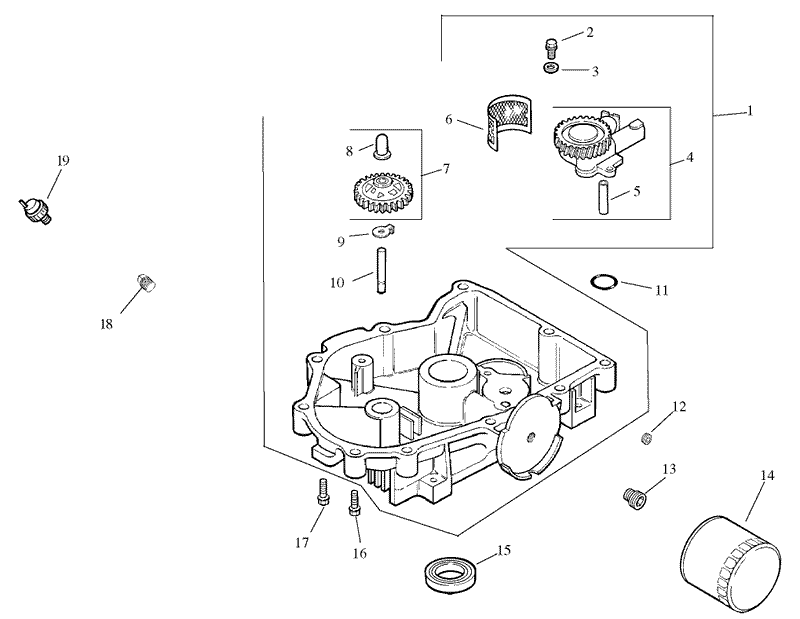 Group 3 Oil PanLubrication Assembly Kohler CV20S PS65585