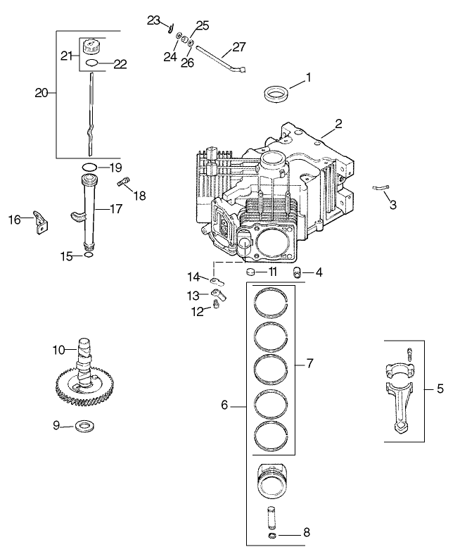 Group 2 Crankcase Assembly Kohler CV20S PS65585