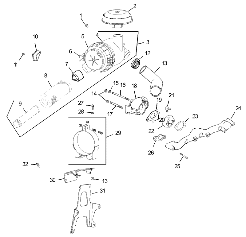 Air IntakeFiltration Assembly Kohler CV20S PRO 65593
