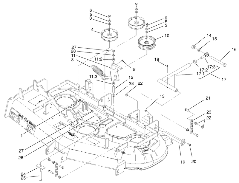 Idler Pulleylift Strut Chains Assembly