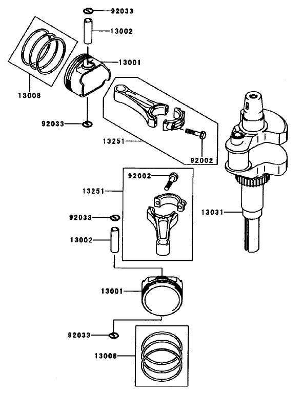 Pistoncrankshaft Assembly Kawasaki Fh601v S07