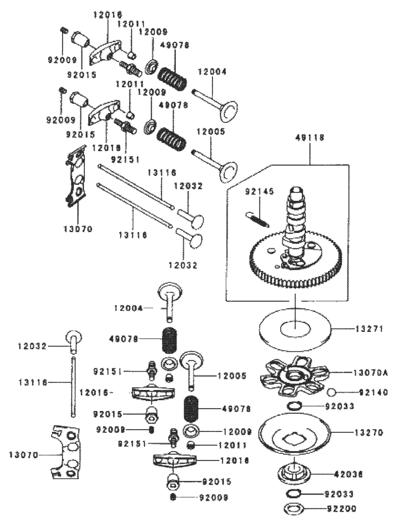 Valvecamshaft Assembly Kawasaki Fh601v S07