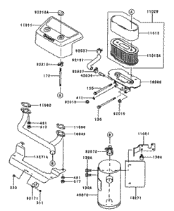 Air FilterMuffler Assembly Kawasaki FH601V-CS06