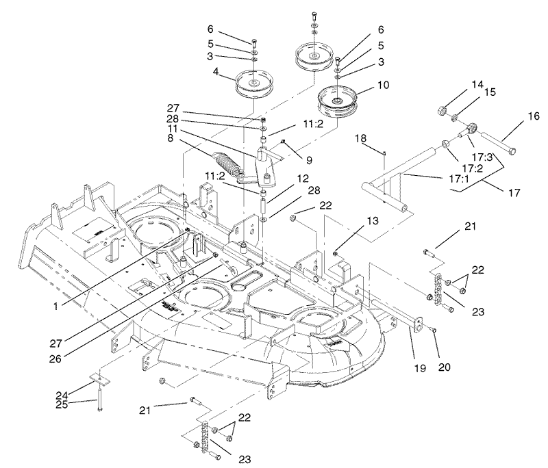 Idler PulleyLift Strut Chain Assembly