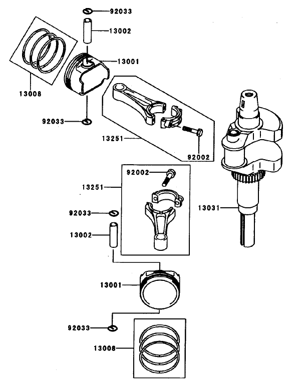 PistonCrankshaft Assembly Kawasaki FH601V CS06