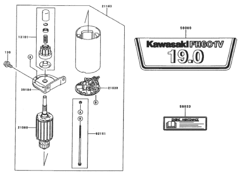 StarterDecal Kawasaki FH601V CS06