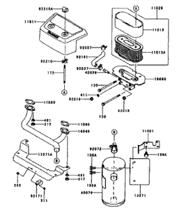 Air FilterMuffler Assembly Kawasaki FH601V-CS06