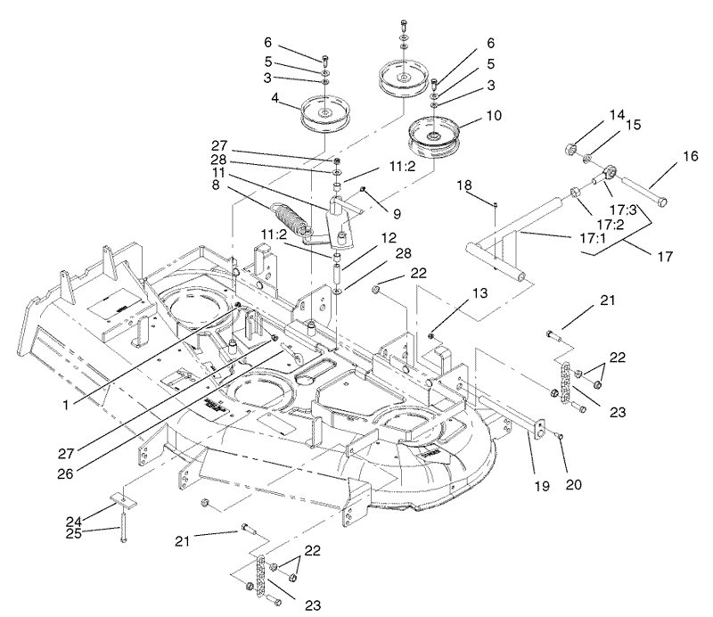 Idler PulleyLift Strut Chain Assembly