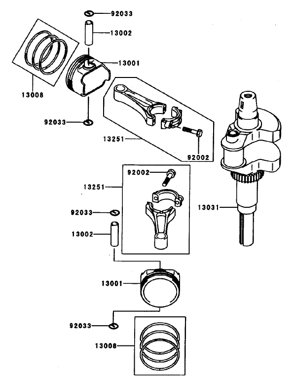 PistonCrankshaft Assembly Kawasaki FH601V CS06