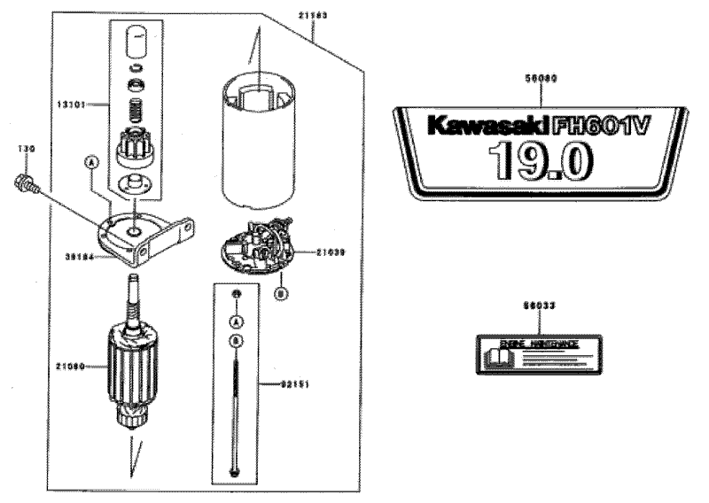 StarterDecal Kawasaki FH601V CS06