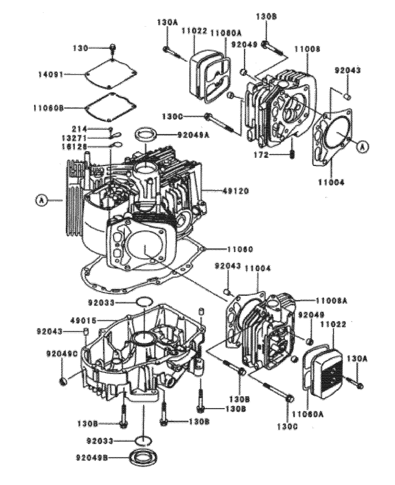 CylinderCrankcase Assembly Kawasaki FH601V AS23