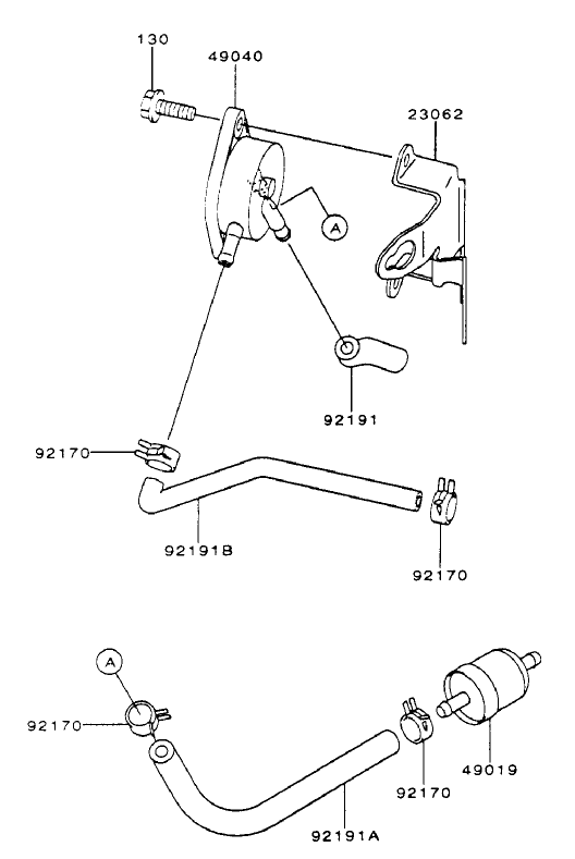 Fuel TankFuel Valve Assembly Kawasaki FH601V AS23