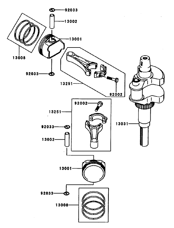PistonCrankshaft Assembly Kawasaki FH601V AS23