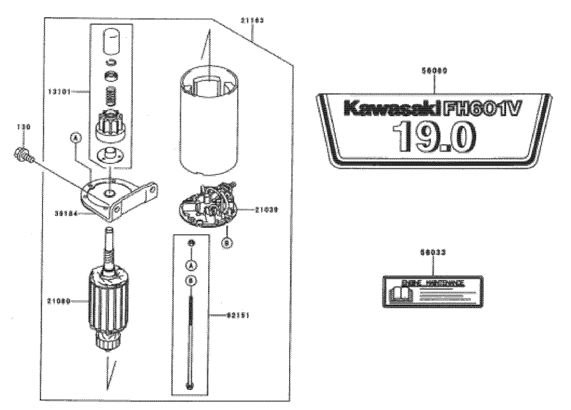 StarterDecal Kawasaki FH601V DS06
