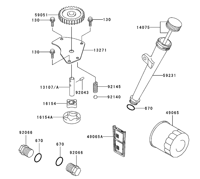 Lubrication Equipment Assembly Kawasaki FH601V DS06