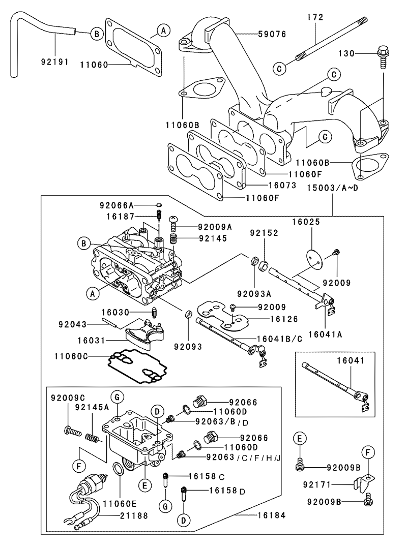 Carburetor Assembly Kawasaki FH601V DS06