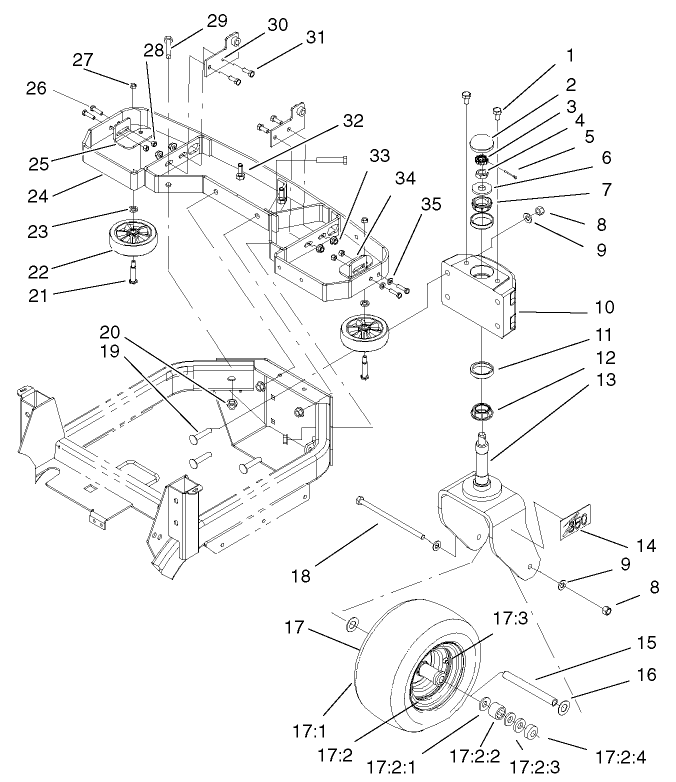 Tail Wheel And Bumper Assembly