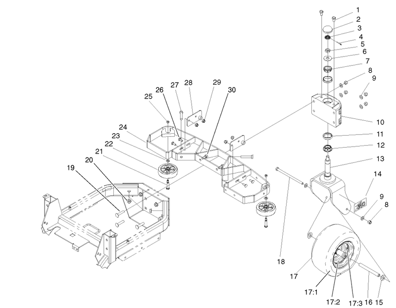 Tail Wheel And Bumper Assembly