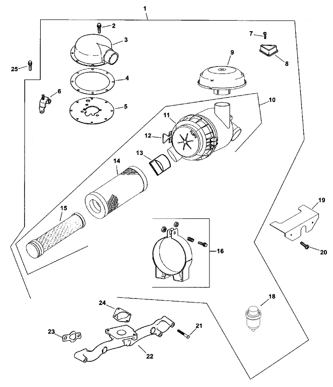 Air Intakefiltration kohler Ch25s Ps68656
