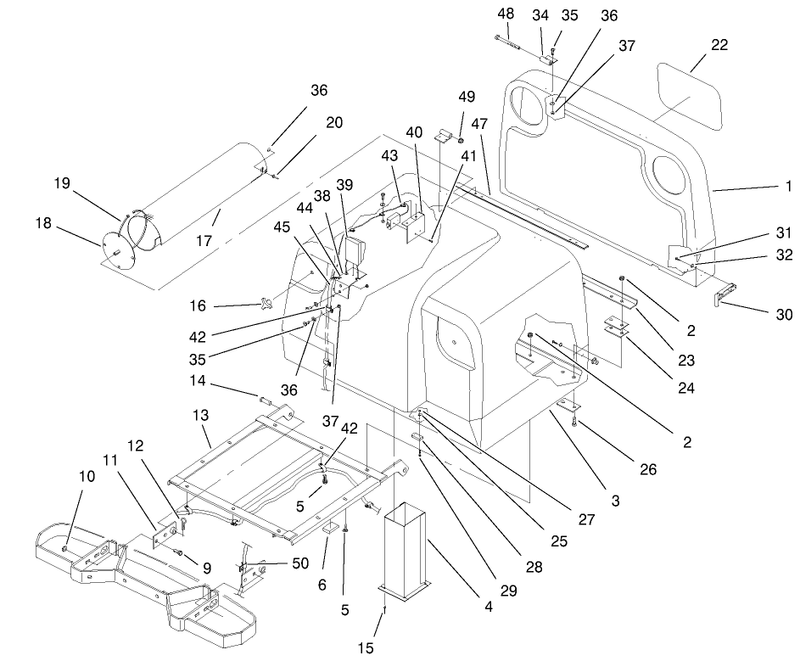 Grass Bin And Chute Assembly