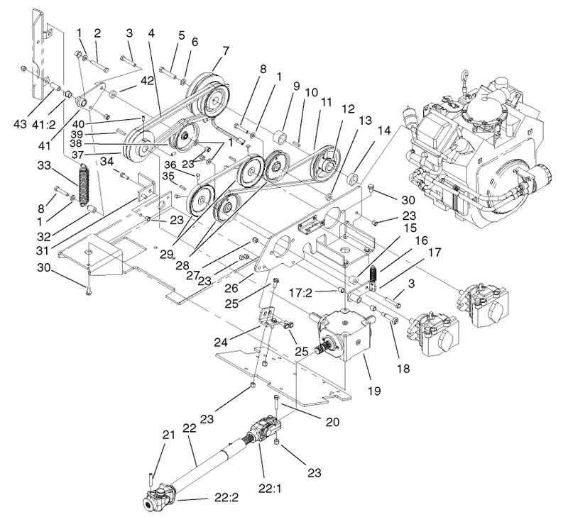 Pto And Hydro Drive Assembly