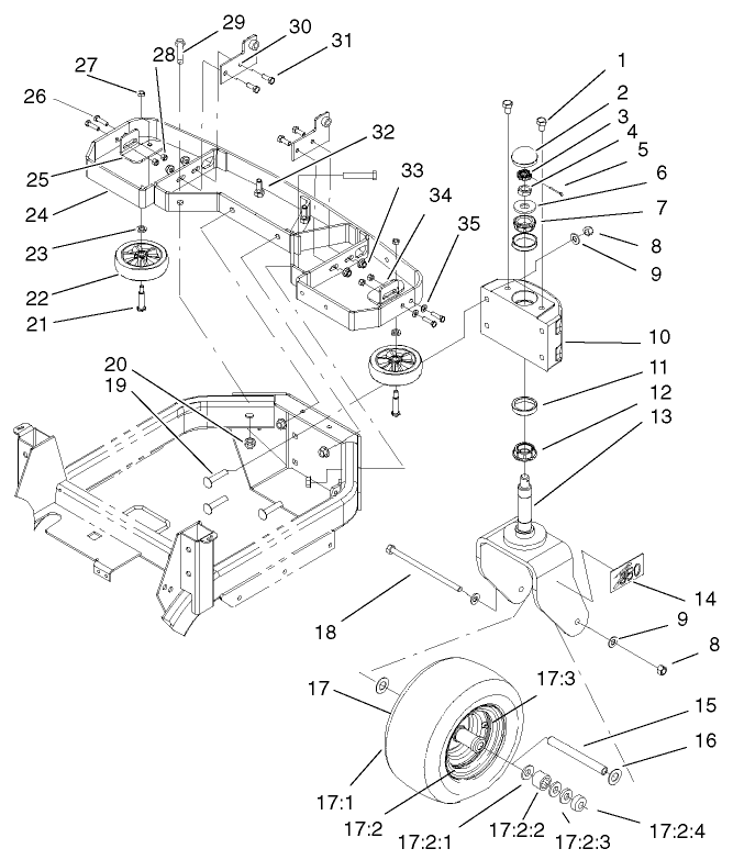 Tail Wheel And Bumper Assembly