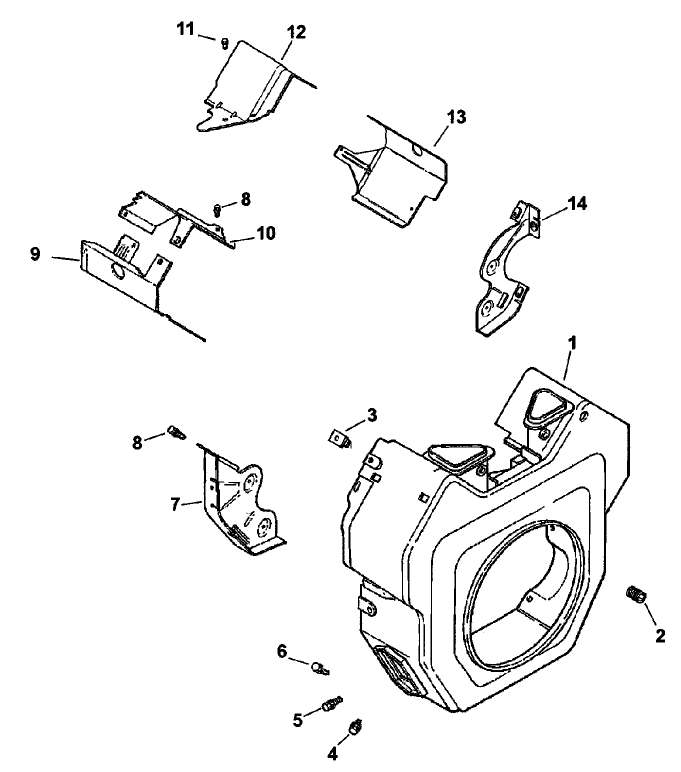 Blower Housing And Baffle Assembly Kohler Engine Ch20s Ps 64650