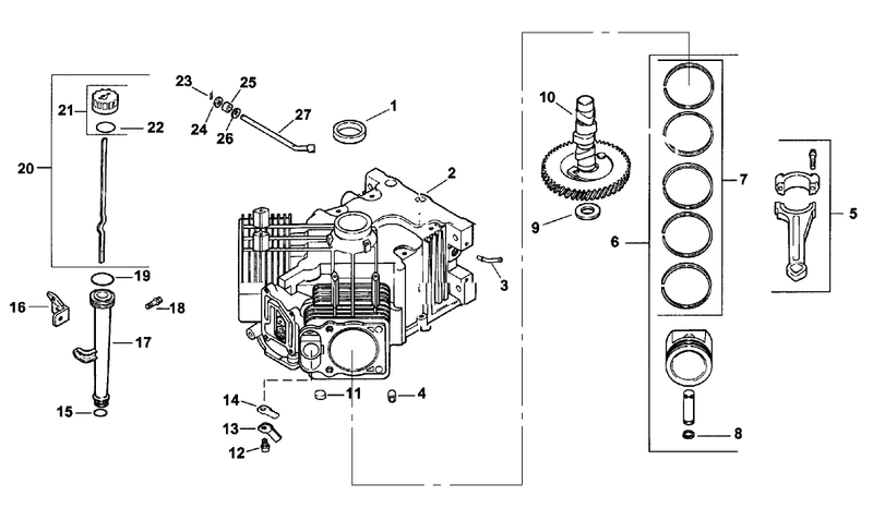 Crankcase Assembly cv23 75526 Kohler