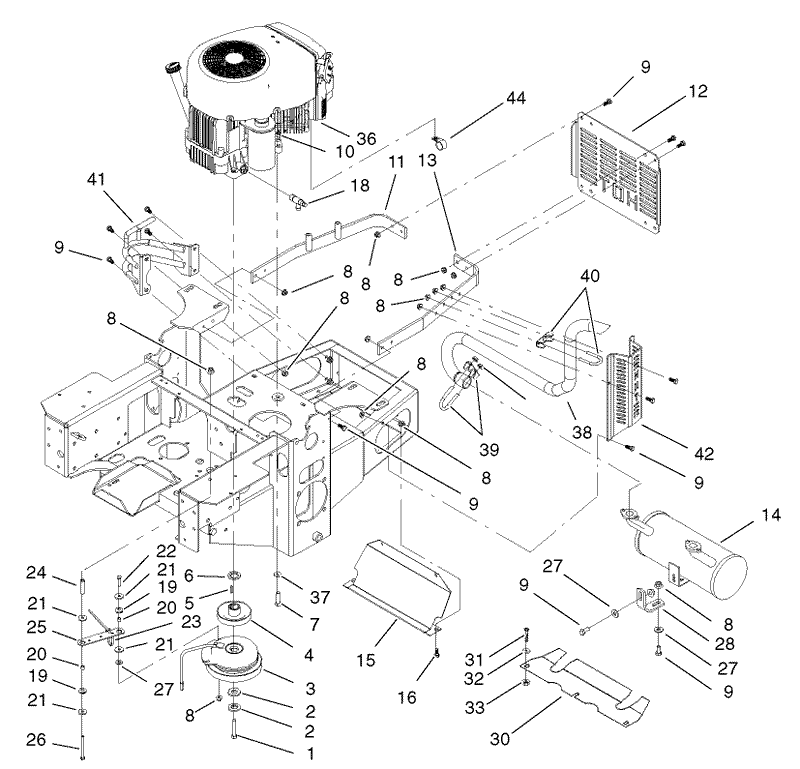 Engine and Clutch Assembly
