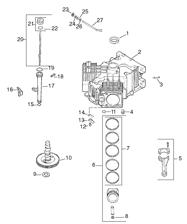 Group 2 Crankcase Assembly Kohler CV23S PS75560